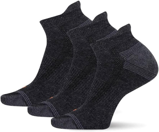 Unisex-Adult Recycled Everyday Half Cushion Low Cut Tab Socks - 3 Pairs - Breathable Hiking